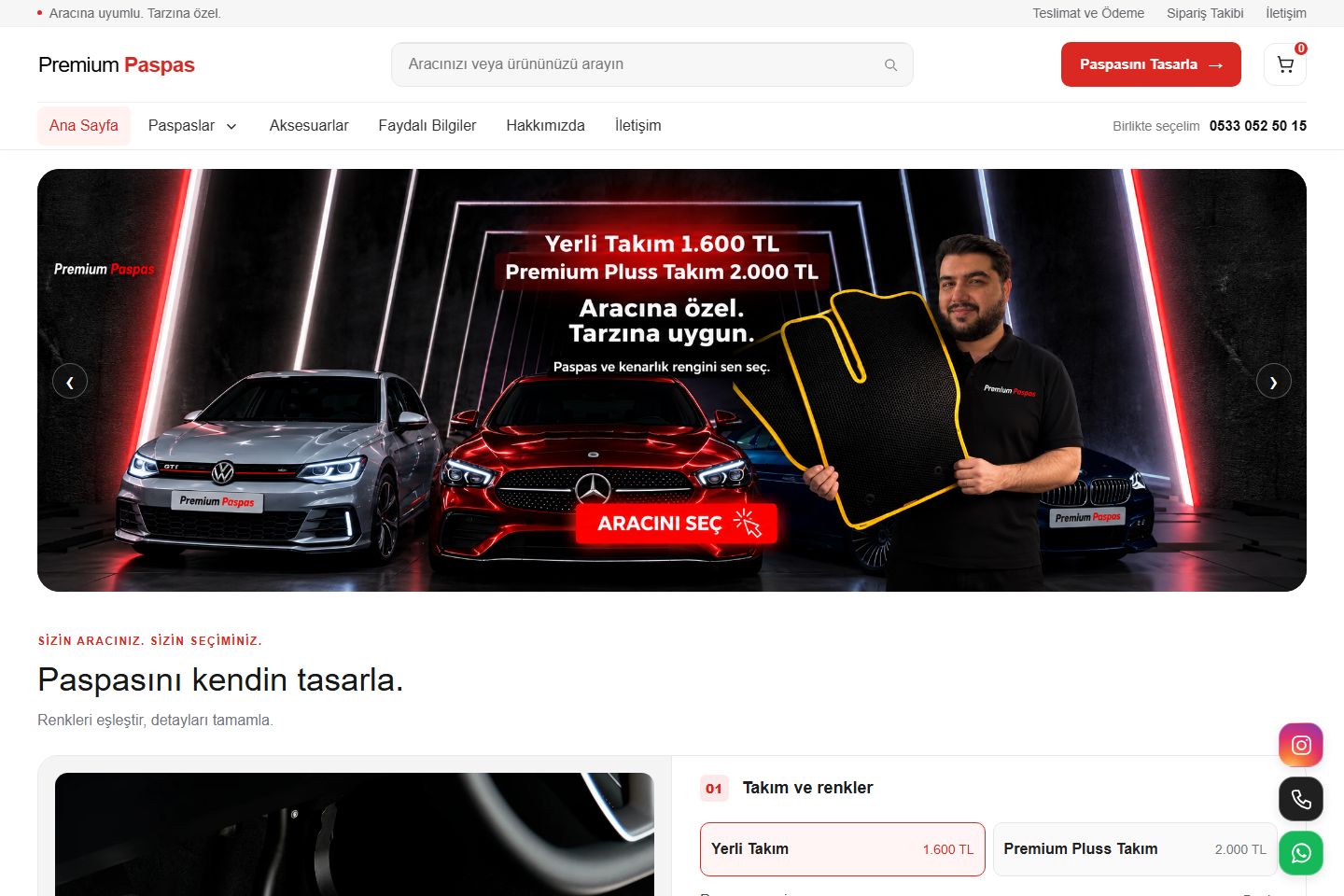Premium Paspas ana sayfasından ekran görüntüsü
